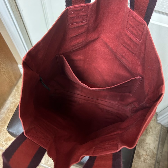 Hermes Fourre Tout Cabas Canvas Vertical Tote Maroon Purple - Picture 8 of 12